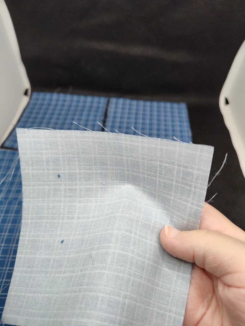 6 4.50 INCH Cotton Fabric SQUARES Blue Plaid